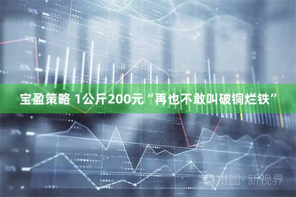 宝盈策略 1公斤200元“再也不敢叫破铜烂铁”