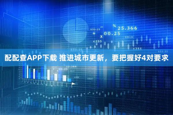 配配查APP下载 推进城市更新，要把握好4对要求